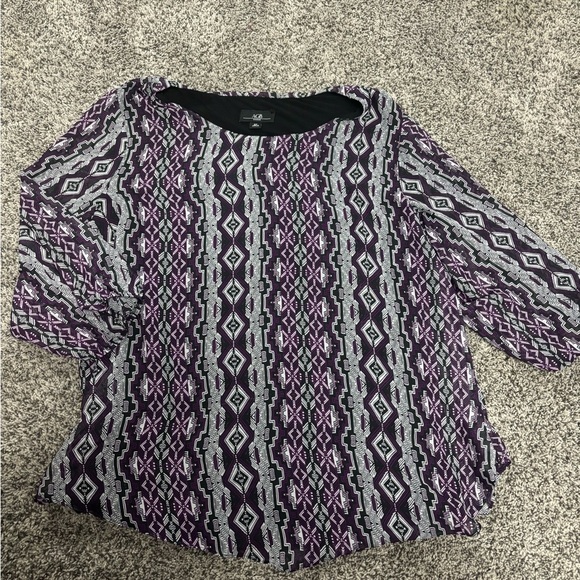 Women's Purple Patterned Top - Picture 1 of 2